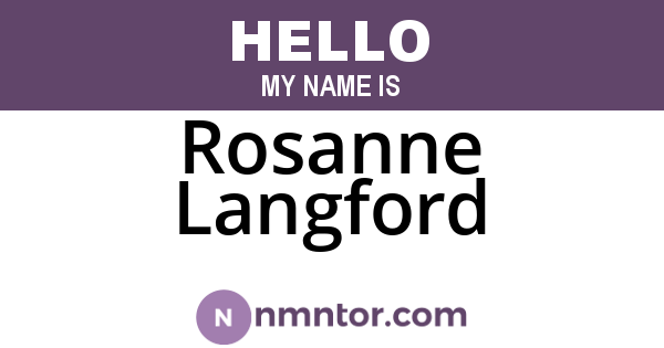 Rosanne Langford