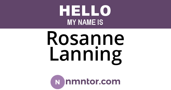 Rosanne Lanning