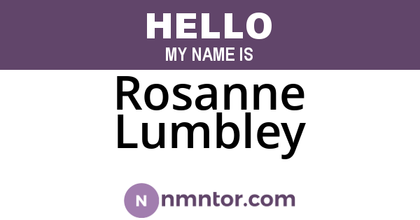 Rosanne Lumbley