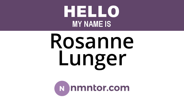 Rosanne Lunger