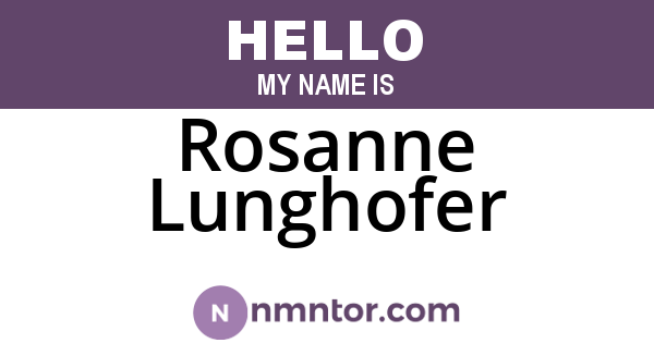 Rosanne Lunghofer