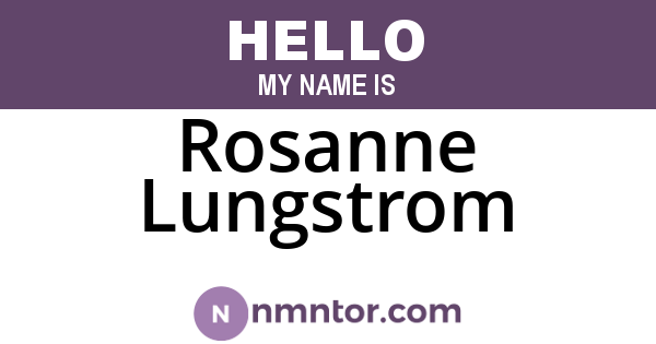 Rosanne Lungstrom