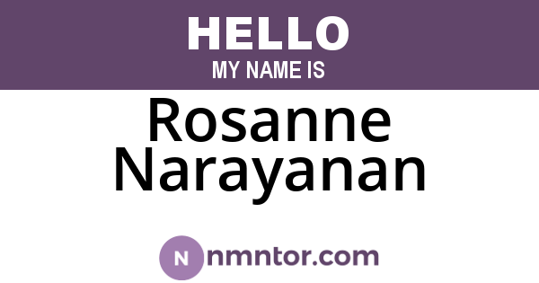 Rosanne Narayanan