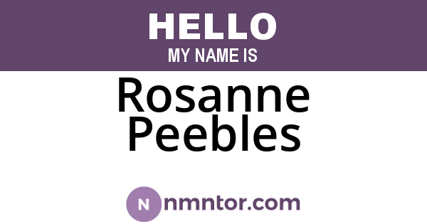 Rosanne Peebles