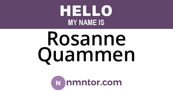 Rosanne Quammen