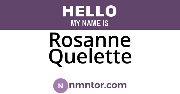 Rosanne Quelette