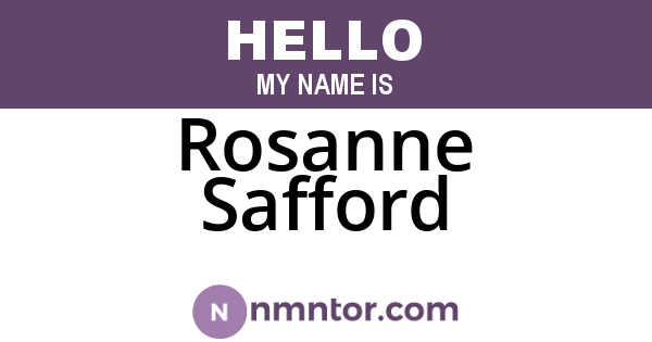 Rosanne Safford