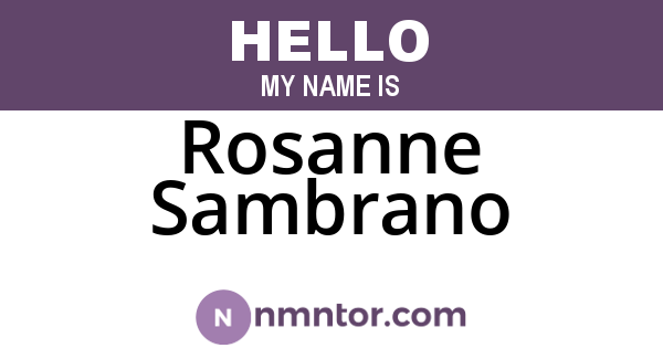 Rosanne Sambrano