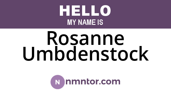 Rosanne Umbdenstock