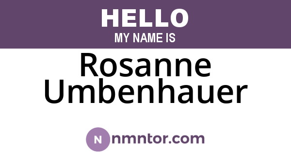 Rosanne Umbenhauer