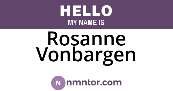 Rosanne Vonbargen