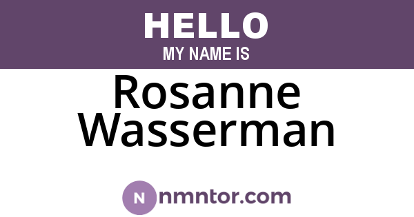 Rosanne Wasserman