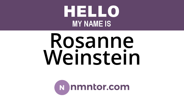 Rosanne Weinstein