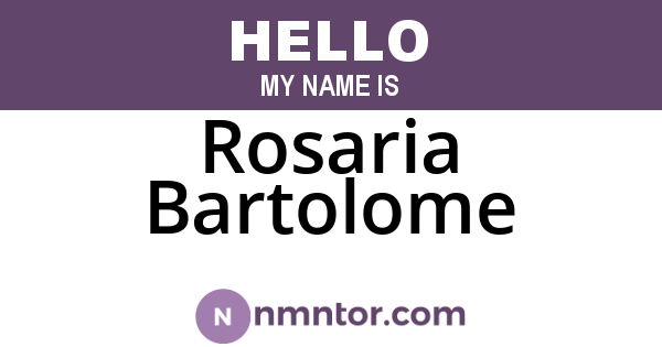 Rosaria Bartolome