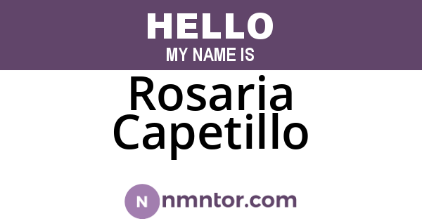 Rosaria Capetillo