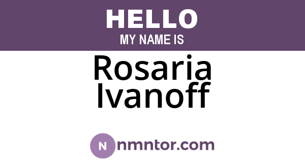 Rosaria Ivanoff