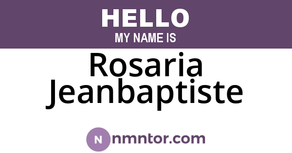 Rosaria Jeanbaptiste