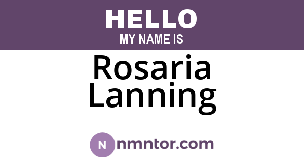 Rosaria Lanning
