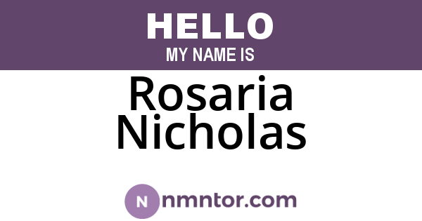 Rosaria Nicholas