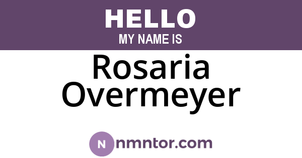 Rosaria Overmeyer