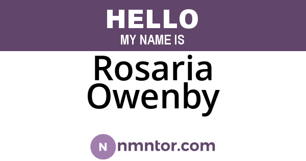 Rosaria Owenby