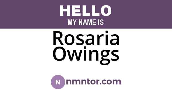 Rosaria Owings