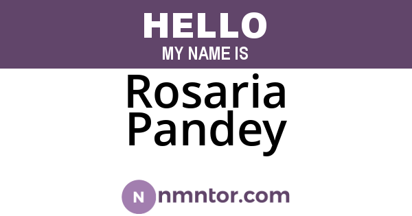 Rosaria Pandey