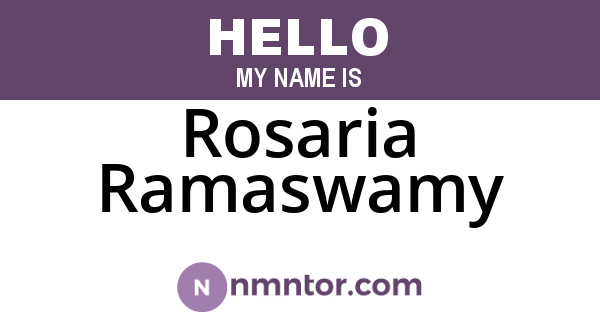 Rosaria Ramaswamy