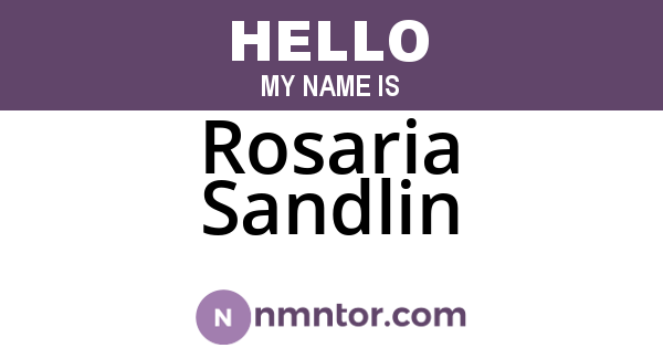Rosaria Sandlin