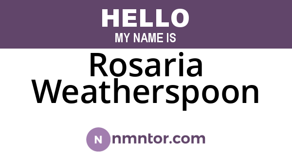 Rosaria Weatherspoon