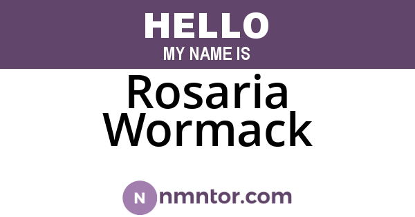 Rosaria Wormack
