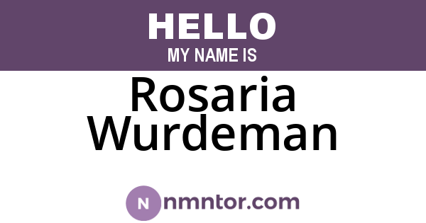 Rosaria Wurdeman