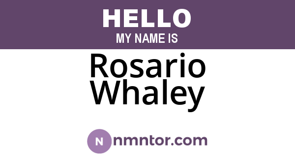 Rosario Whaley