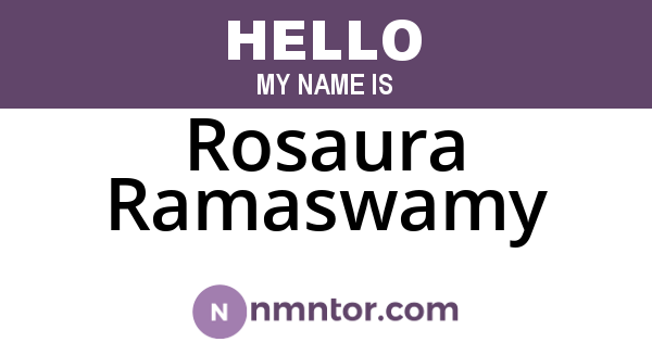 Rosaura Ramaswamy