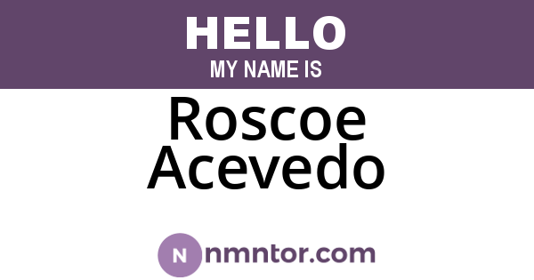 Roscoe Acevedo