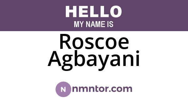 Roscoe Agbayani