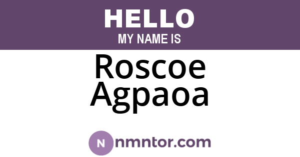 Roscoe Agpaoa