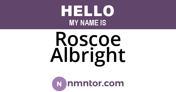 Roscoe Albright
