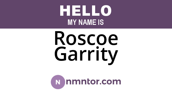 Roscoe Garrity