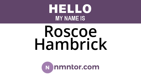 Roscoe Hambrick