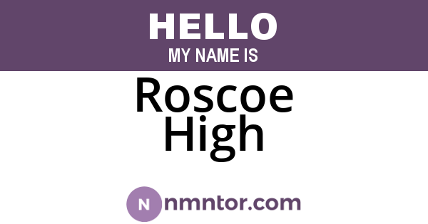 Roscoe High