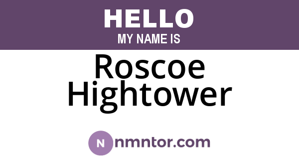 Roscoe Hightower