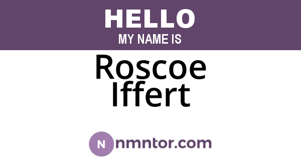 Roscoe Iffert