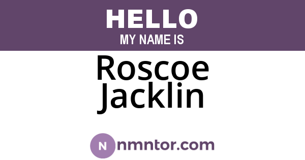 Roscoe Jacklin