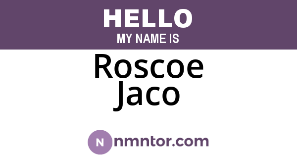 Roscoe Jaco