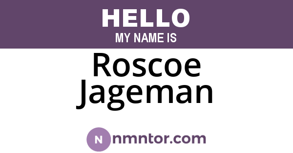 Roscoe Jageman
