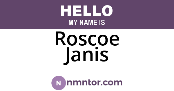 Roscoe Janis