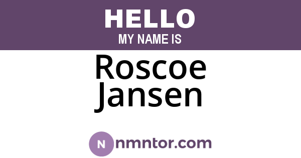 Roscoe Jansen