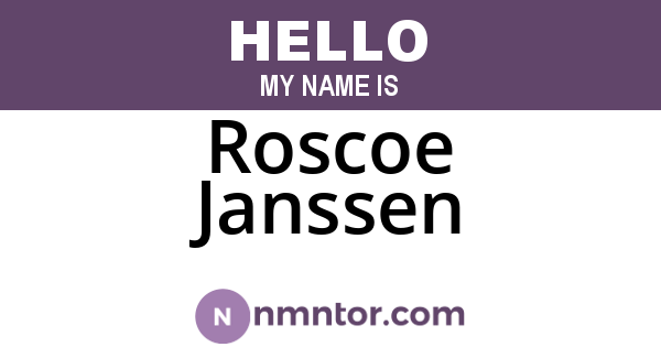 Roscoe Janssen