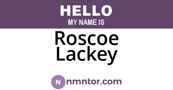 Roscoe Lackey